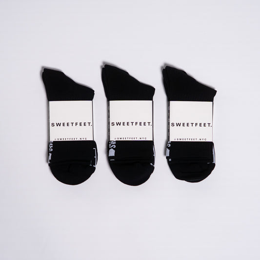 Black Sweetfeet Performance Compression - Mid Crew Sock (3 Pairs)
