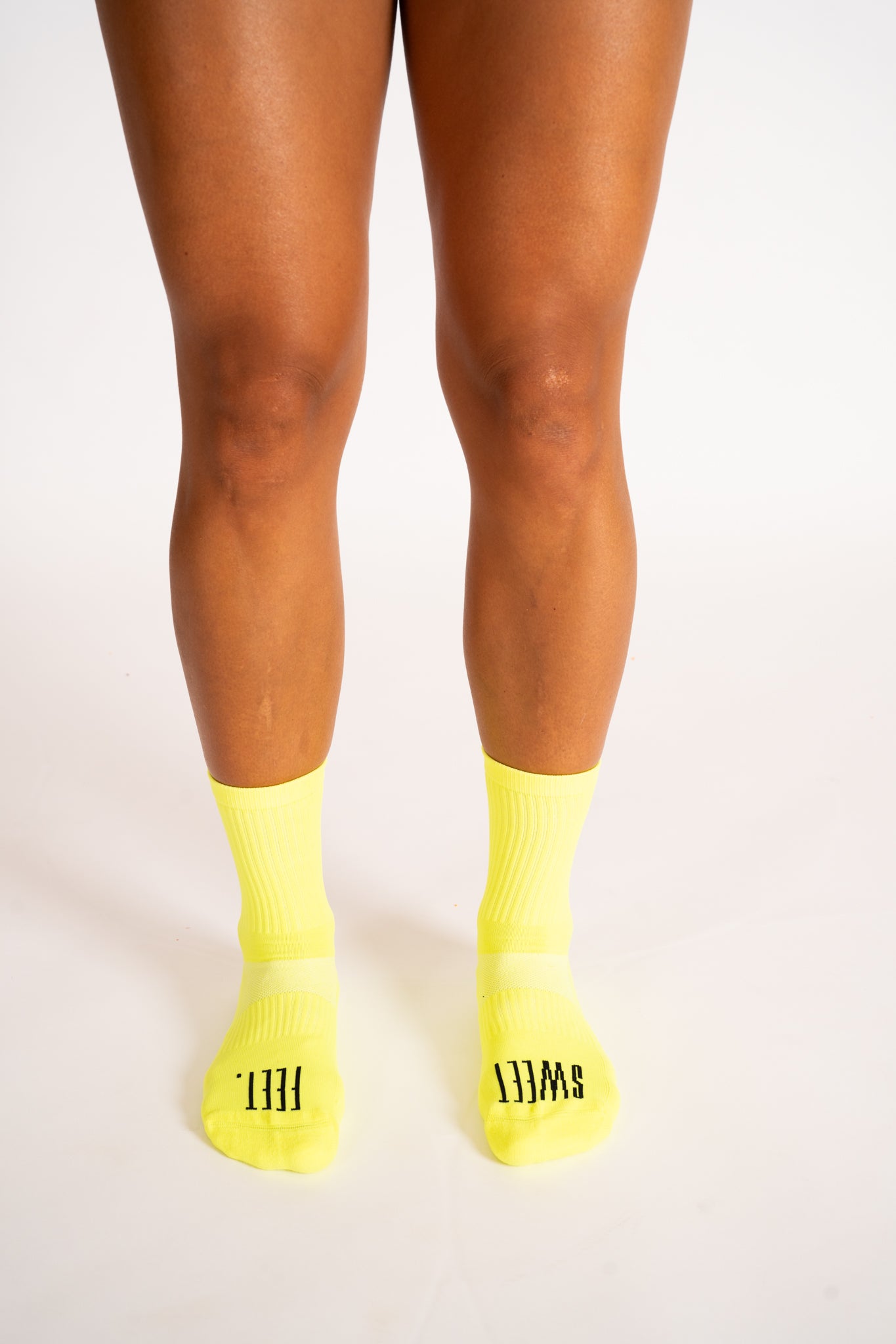 Yellow Sweetfeet Performance Compression - Mid Crew Sock (1 Pair)