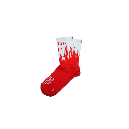 V2 Flame Sock - Red/White