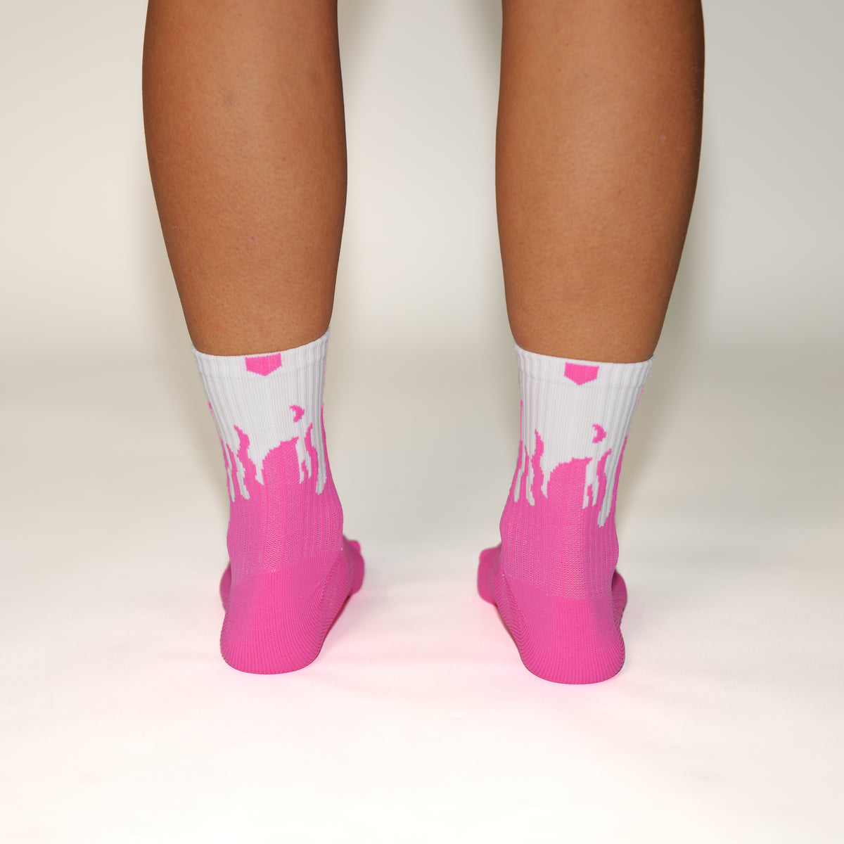 V2 Flame Sock - Hot Pink/White