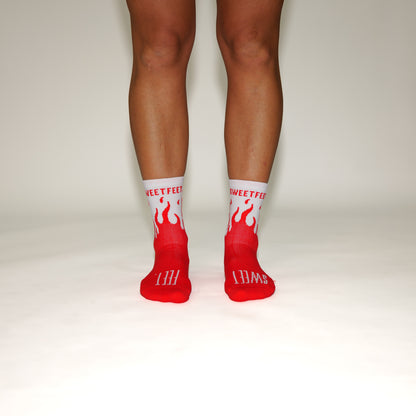 V2 Flame Sock - Red/White