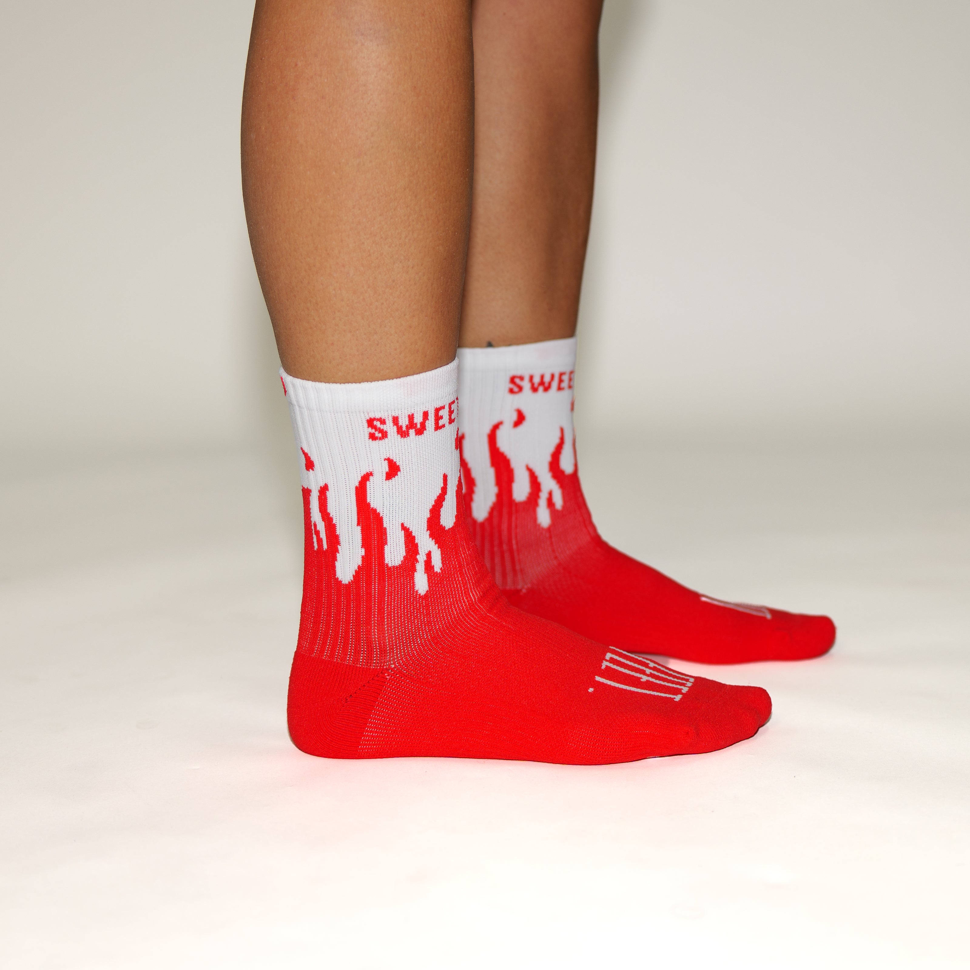 V2 Flame Sock - Red/White