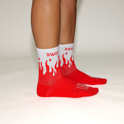 V2 Flame Sock - Red/White