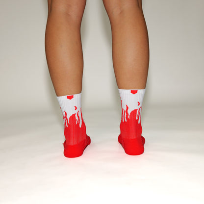 V2 Flame Sock (3 Pack) - Red/White