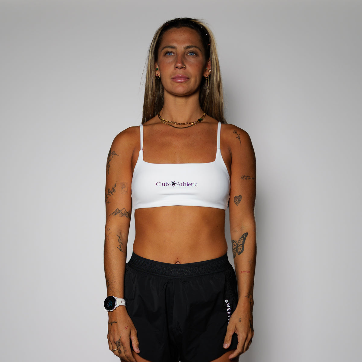 Club Athletic Sports Bra - White
