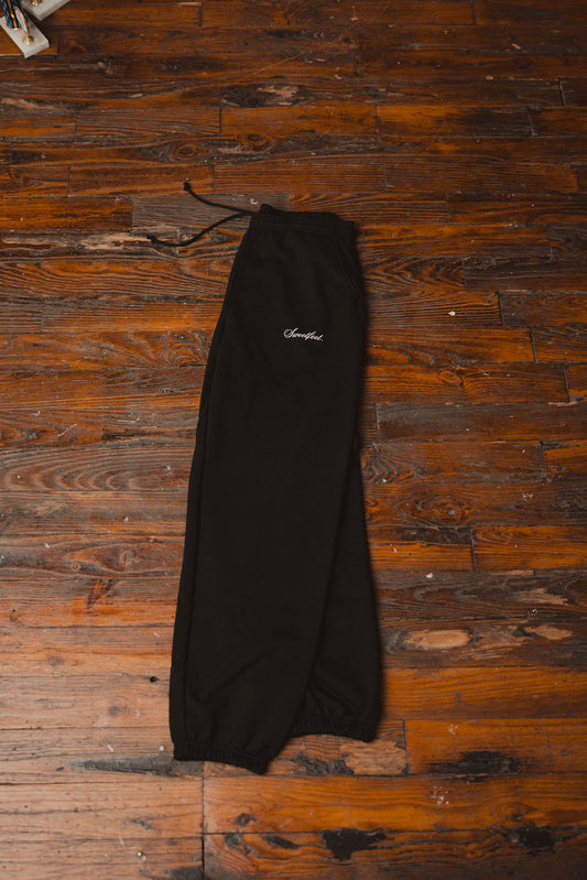 Black Heavyweight Fleece Sweatpants