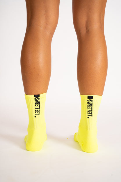 Yellow Sweetfeet Performance Compression - Mid Crew Sock (1 Pair)