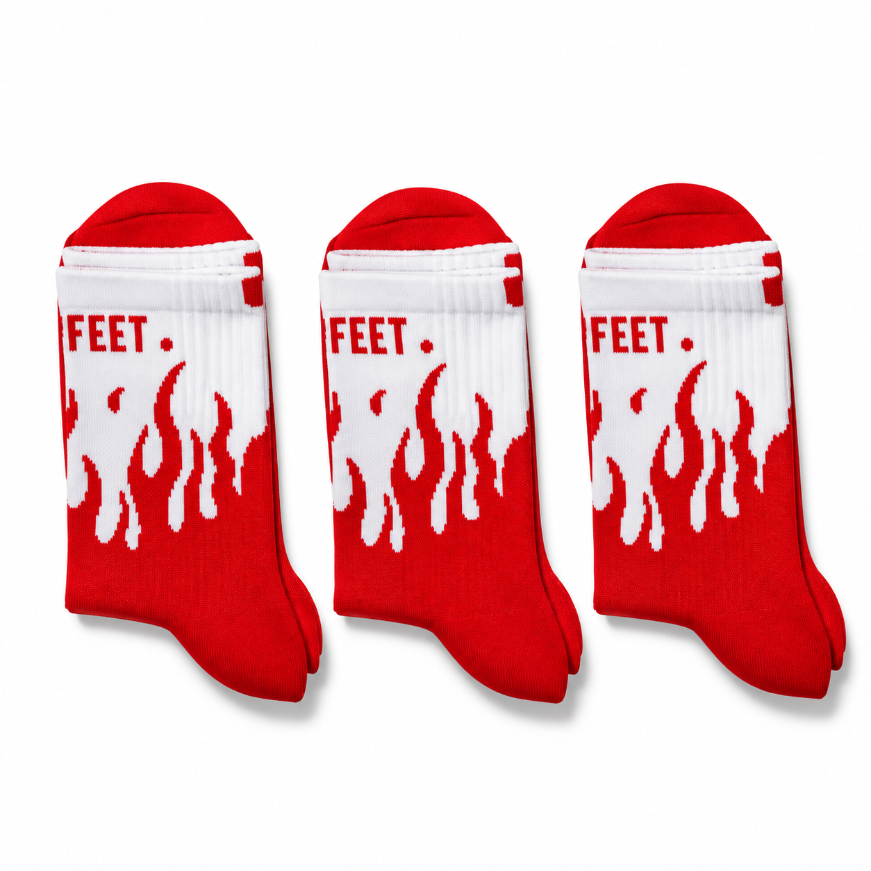 V2 Flame Sock (3 Pack) - Red/White